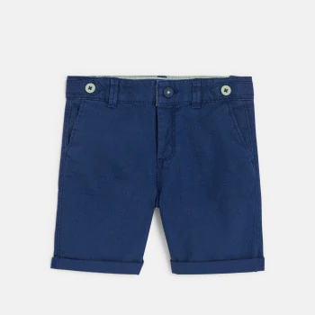 Baby boy's blue chambray Bermuda shorts