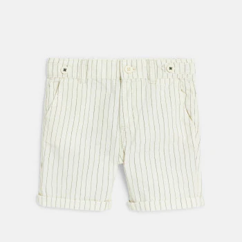 Baby boy's striped orange chino Bermuda shorts