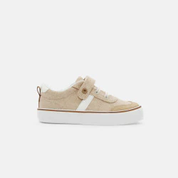 Baby boy's low-top beige canvas trainers