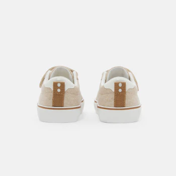 Baby boy's low-top beige canvas trainers