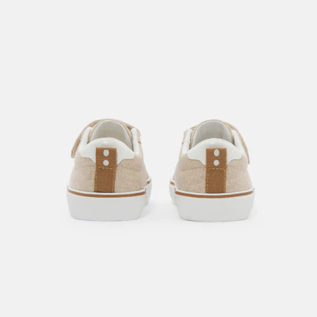 Baby boy's low-top beige canvas trainers