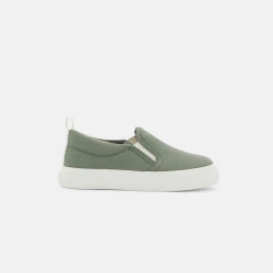 Baby boy's green slip-on trainers