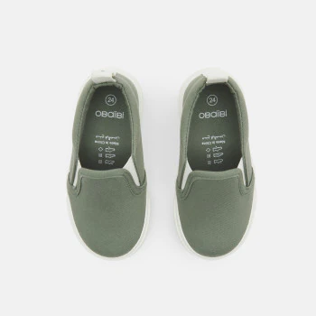 Baby boy's green slip-on trainers