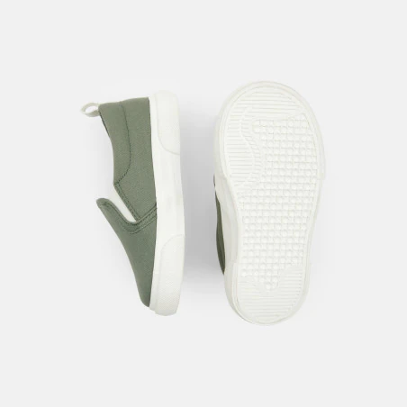 Baby boy's green slip-on trainers