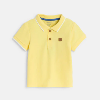 Polo maille piquée jaune bébé garçon