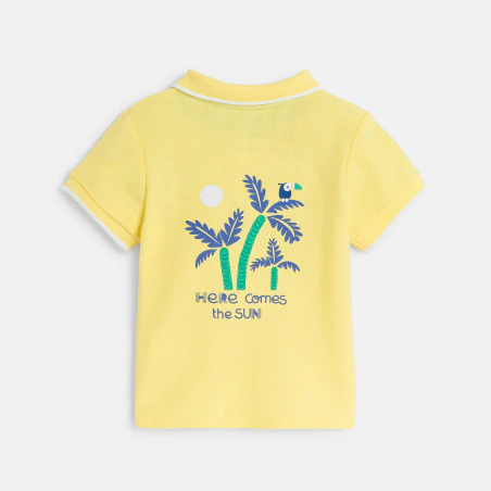 Polo maille piquée jaune bébé garçon