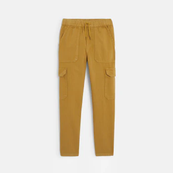 Pantalon chino en toile jaune ocre Garçon