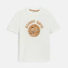 Boy's white short-sleeved T-shirt with bike motif