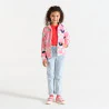 Girl's pink floral fleece hoodie