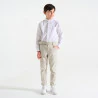 Boy's ecru slim chino trousers + belt