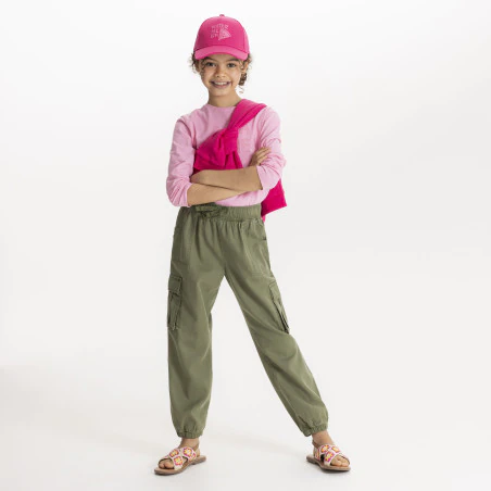 Girl's green cargo trousers